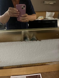 Melted frame on mirror