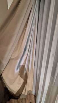 Moldy curtains after changing rooms so all the rooms probably has them.