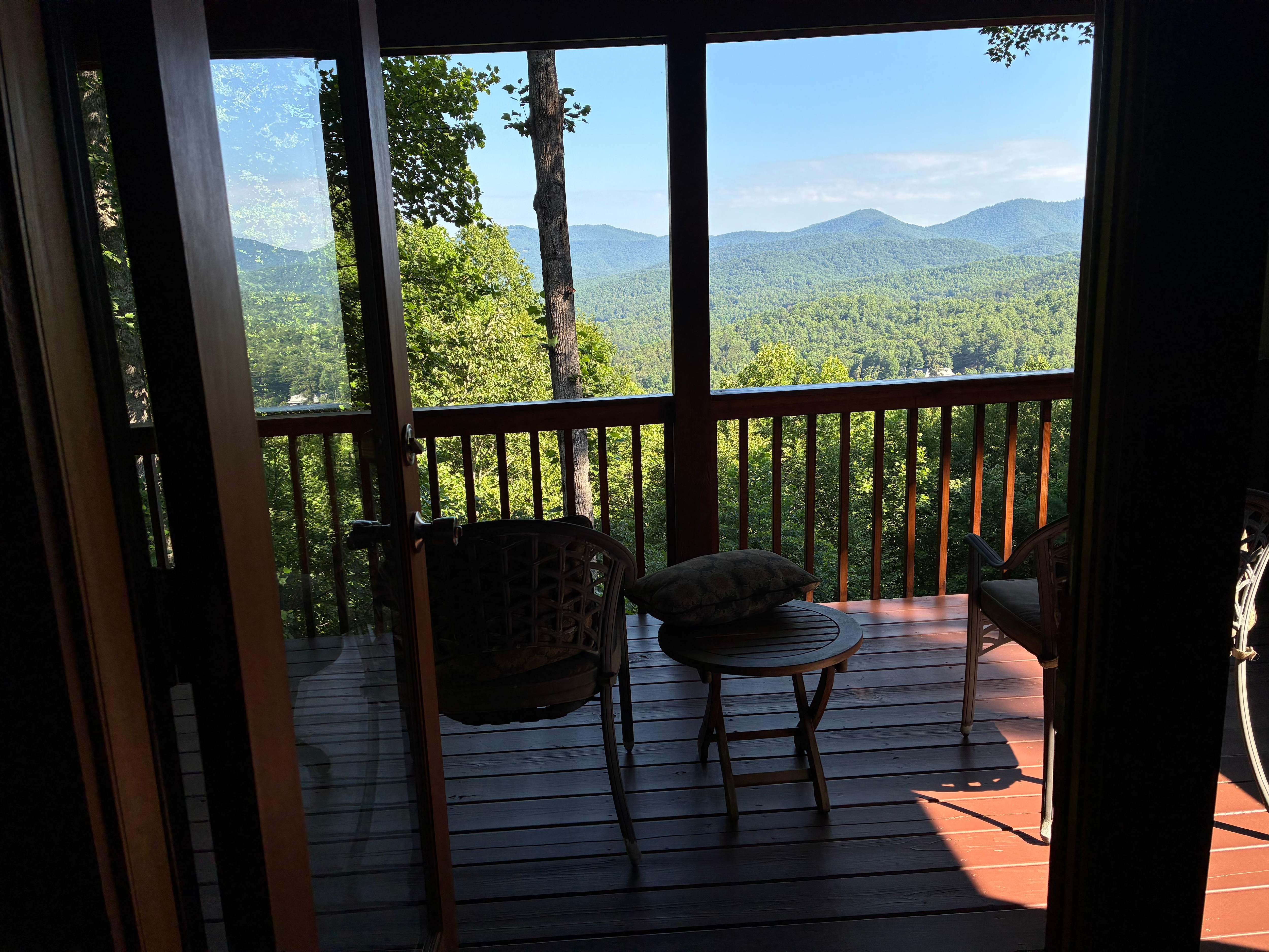 Top deck off M BR is perfect for lingering over coffee.