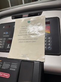 treadmill out of service