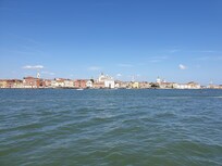 The view from Giudecca island to the mainland. Water taxi from the island drops you next to main attractions