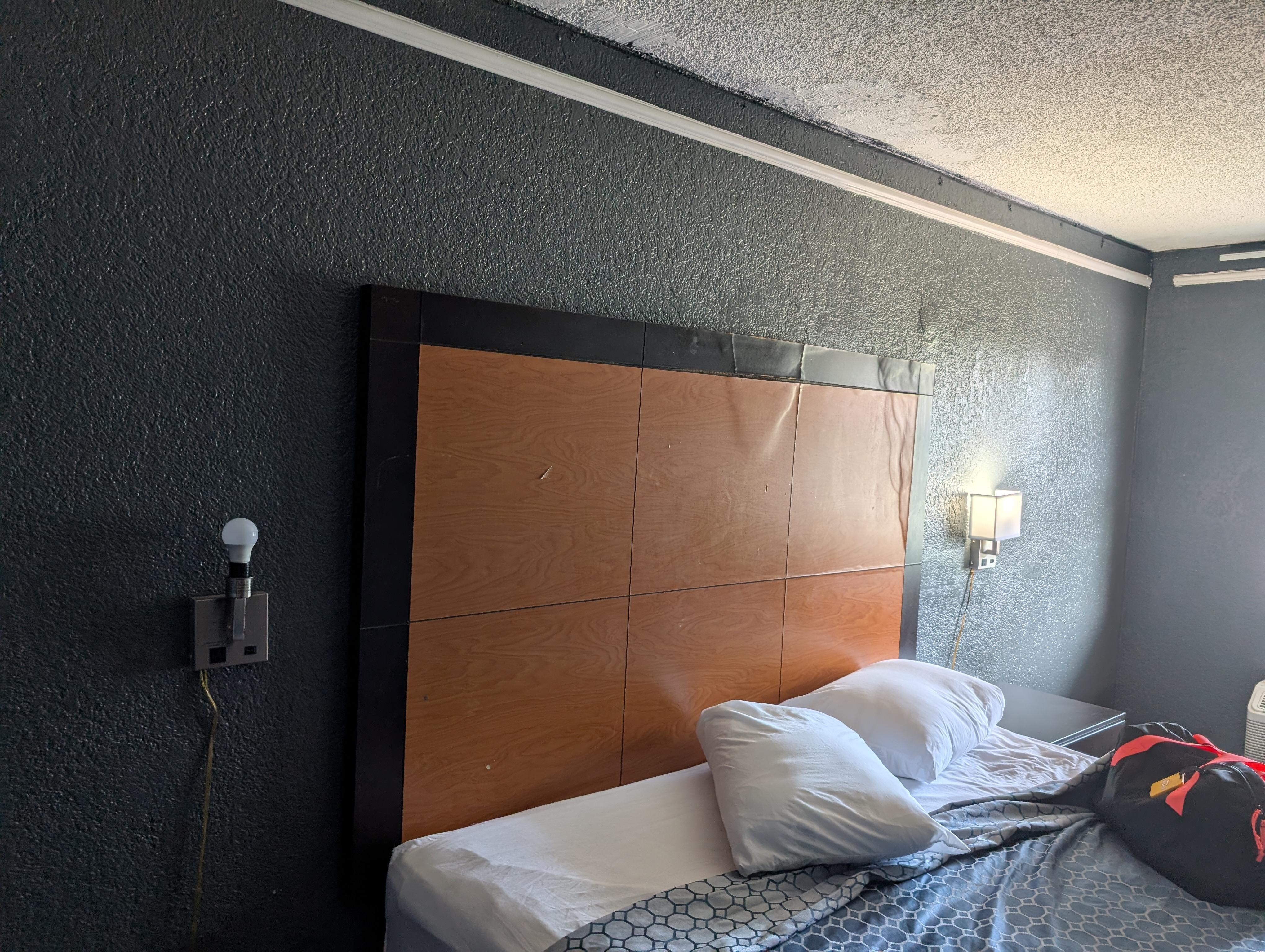 The water damaged walls
