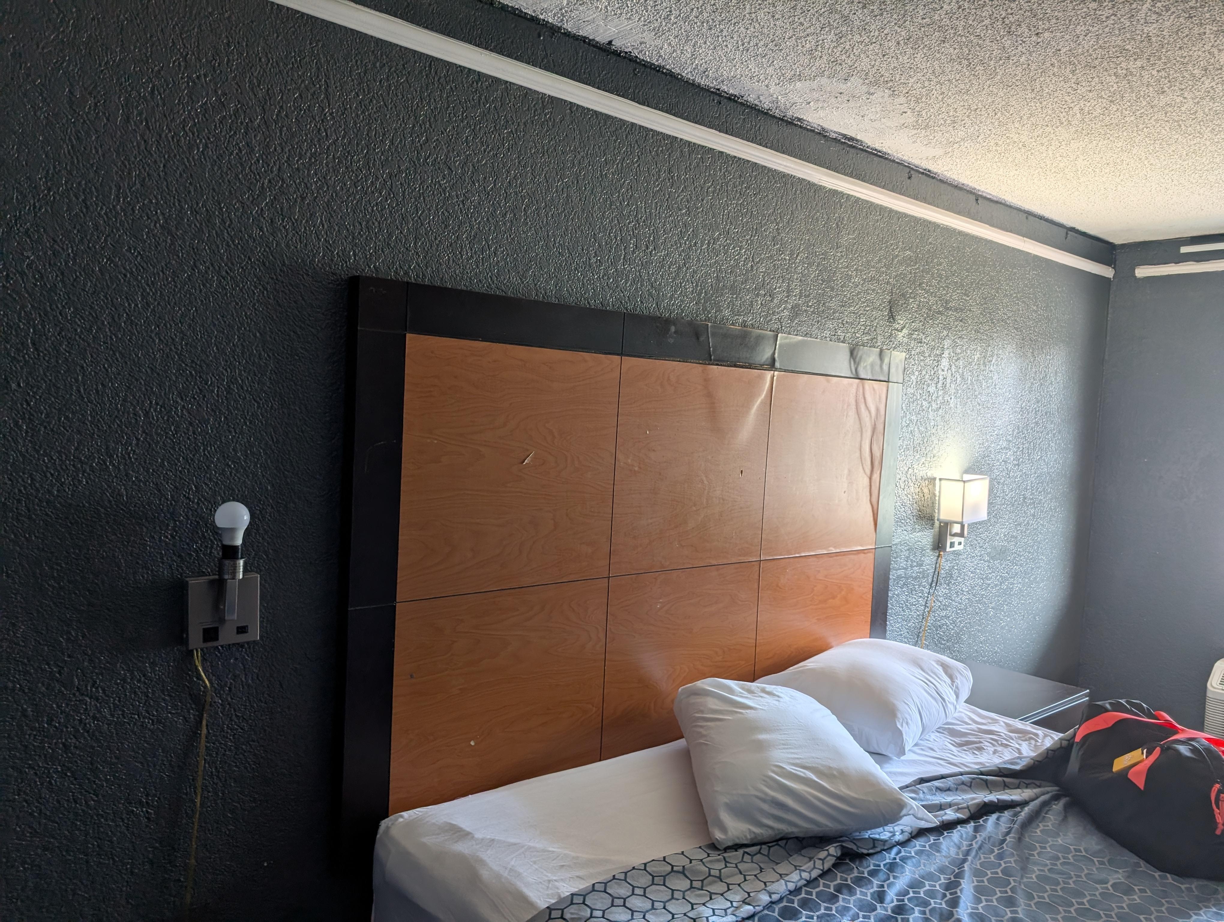 The water damaged walls