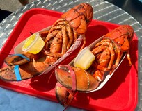 Lobsters off the boat, just a few minutes away
