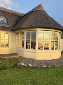 View of the sunroom from outside