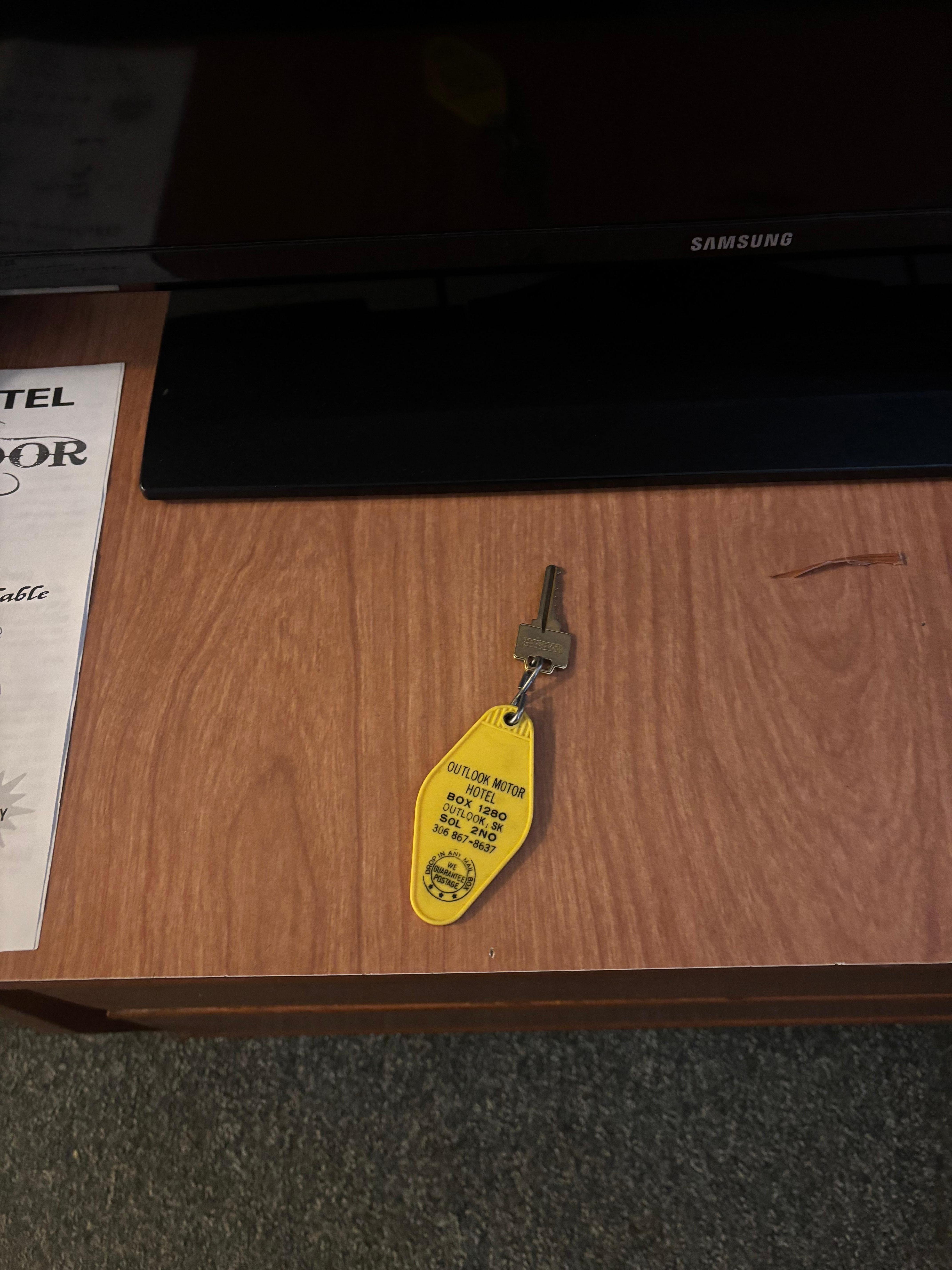 The key has a phone number that I tried to call. It’s out of service.