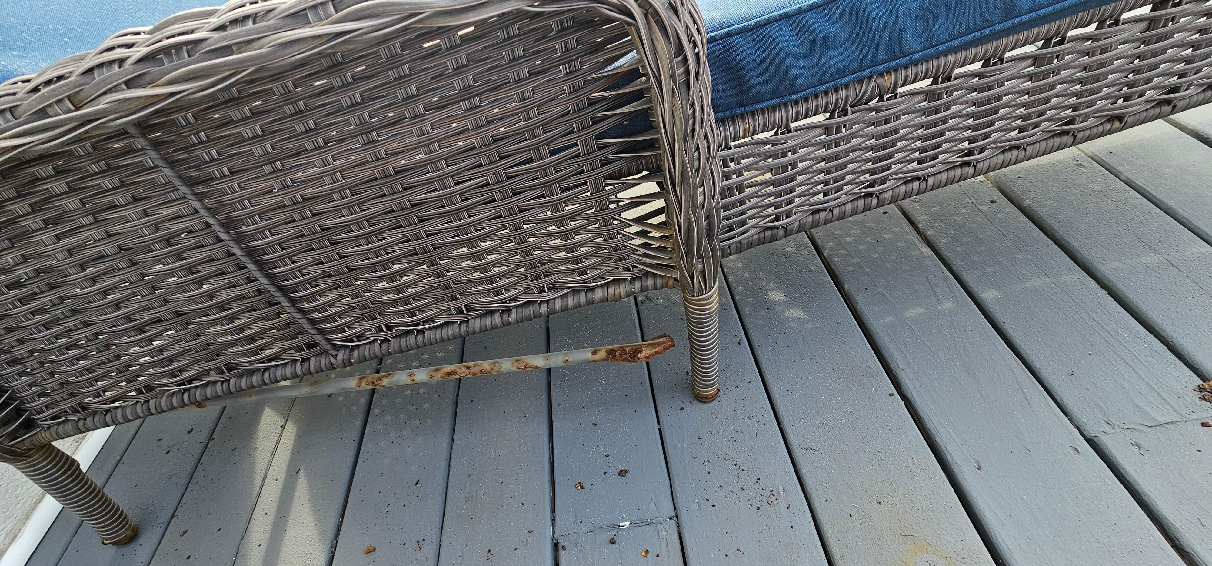 Deck furniture was old and unsafe to sit on