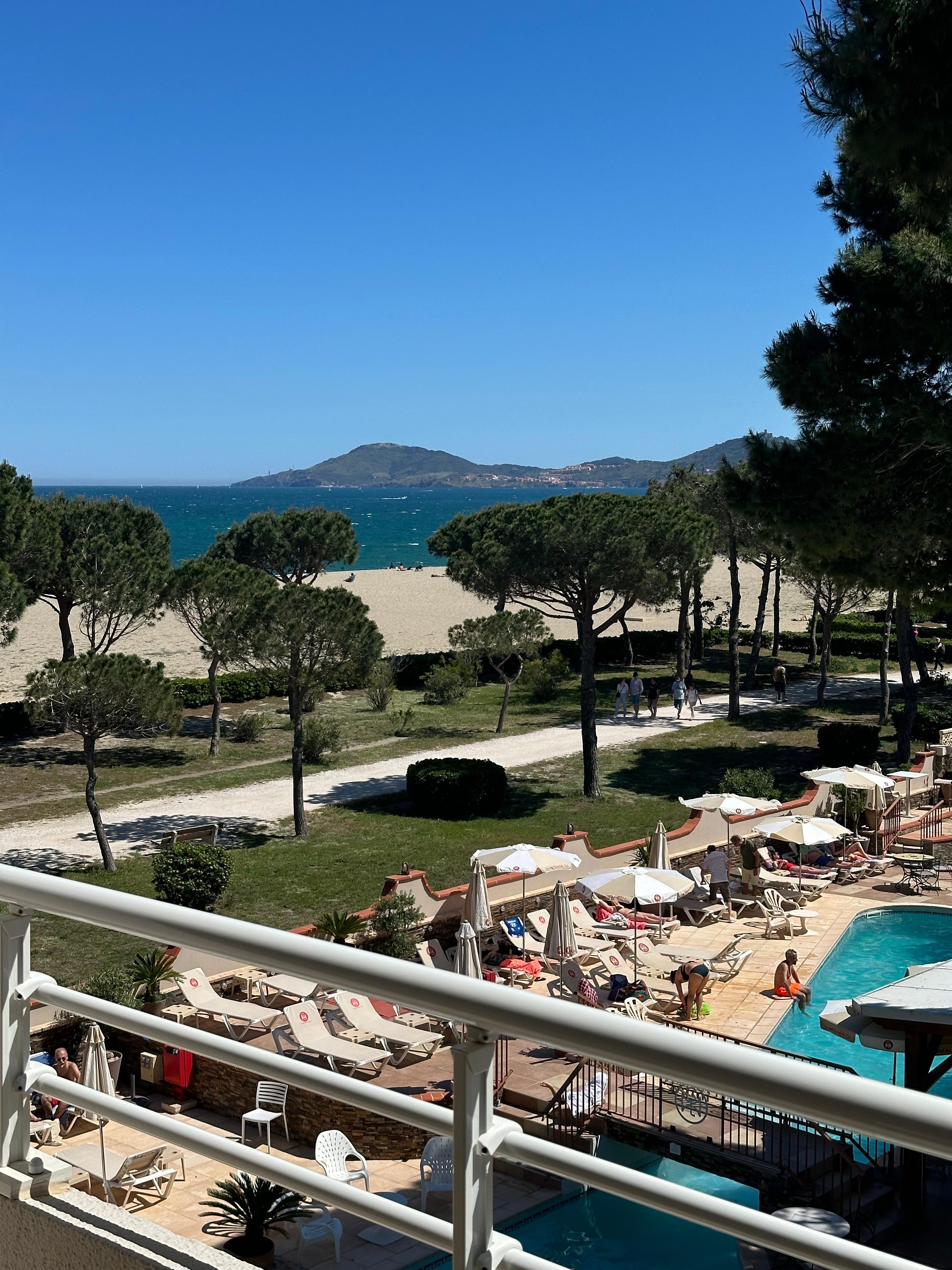 The view from our balcony at the Grand Hôtel du Lido