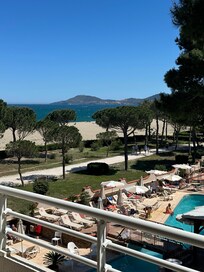 The view from our balcony at the Grand Hôtel du Lido