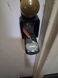 Lock box with key and fob.