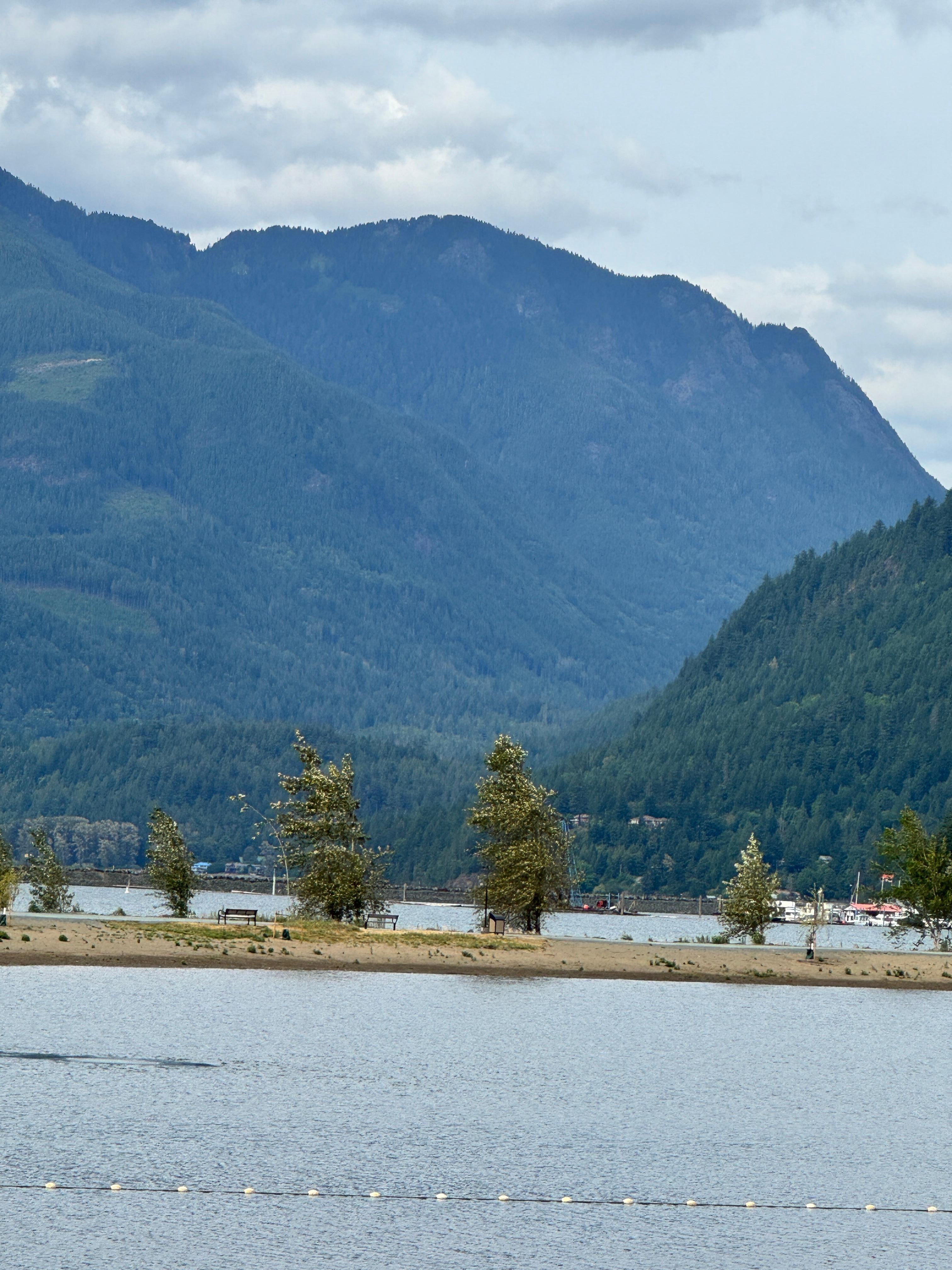 Nice mountain and lake views.