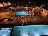 Pool view from new tower balcony at night