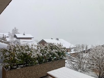 Le matin avec de la neige