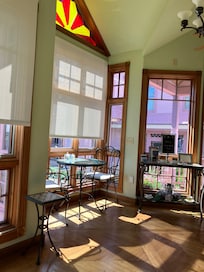 A beautiful morning in the sunroom!