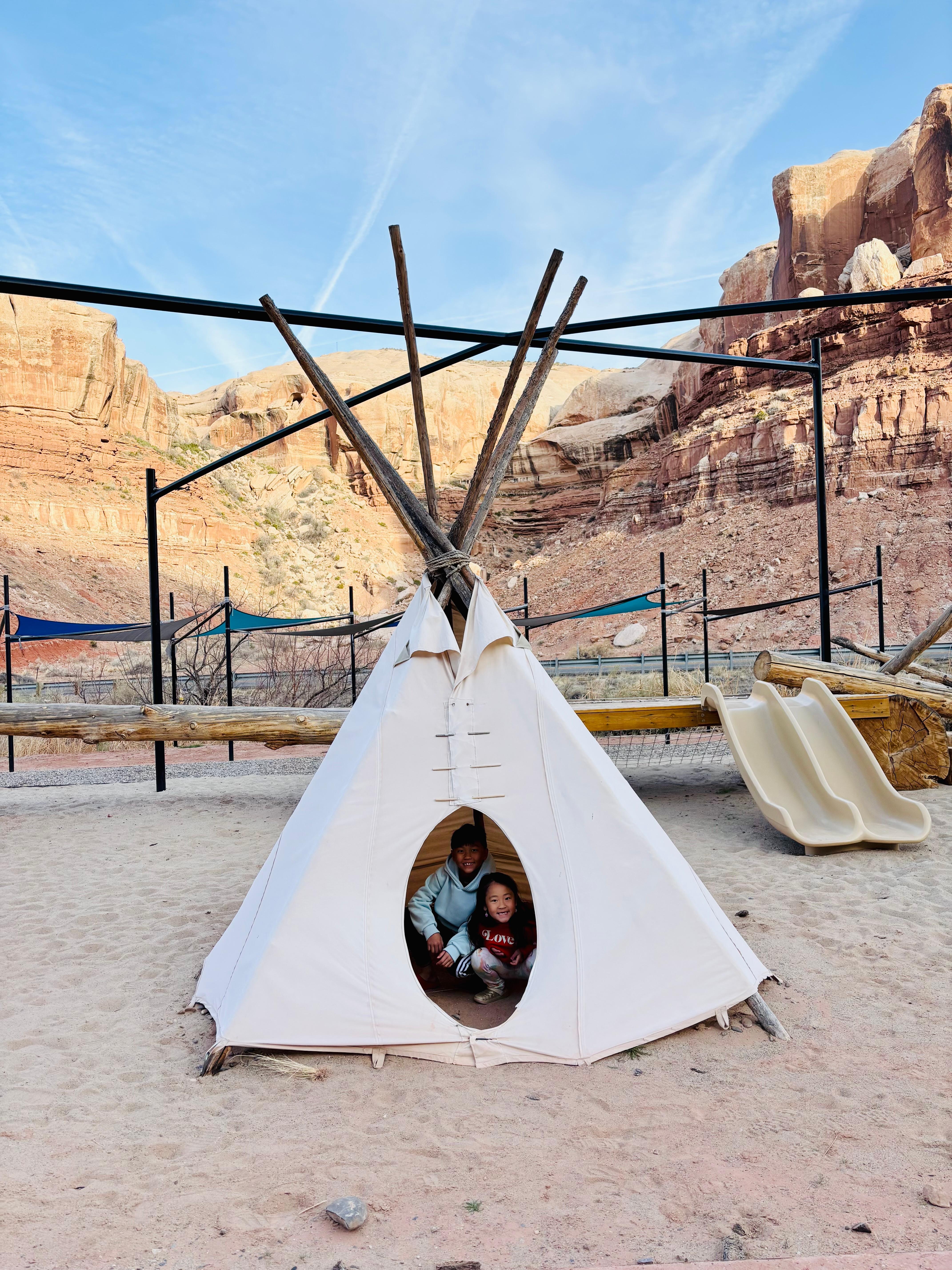Playground includes teepee
