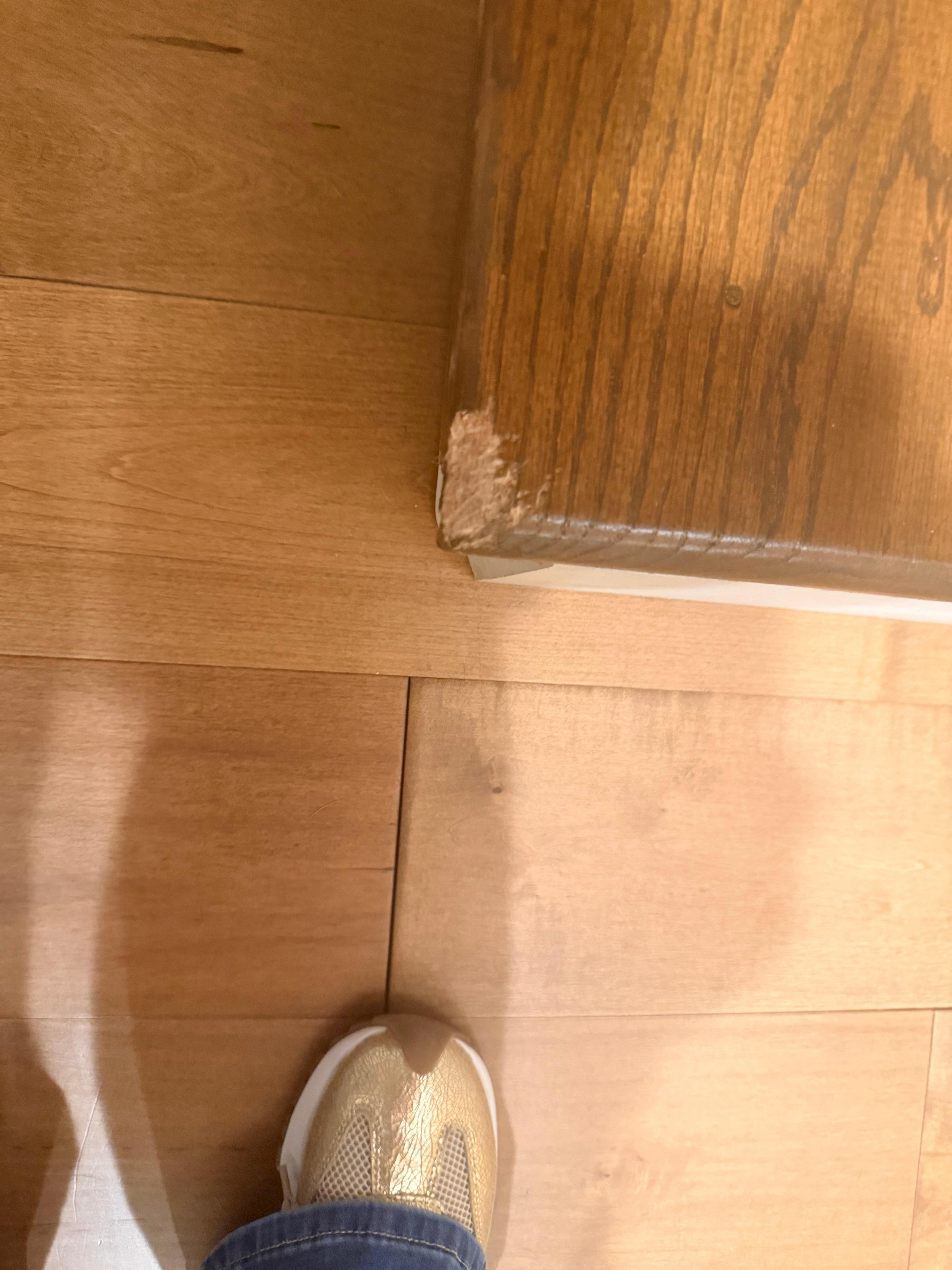 Clump of hair on floor. 