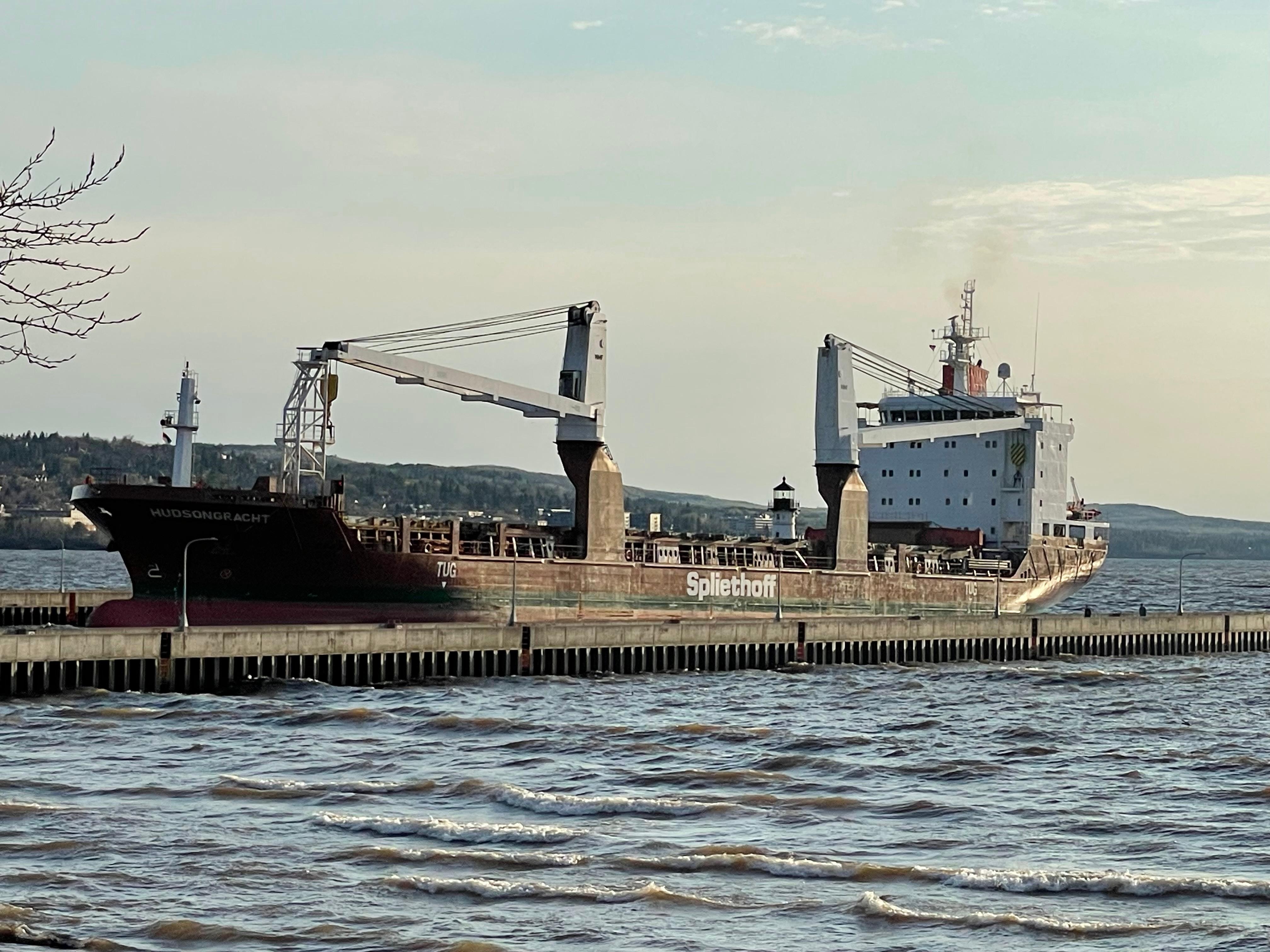 Saw many vessels come through lift bridge. 