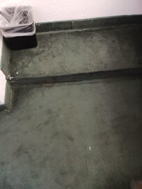 Filthy, stained rug in bedroom