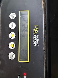 Pool heater showing 68* temperature of the water.