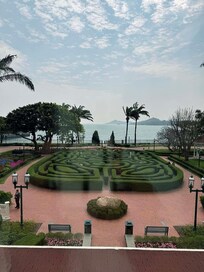 A view of the rear park area and gardens