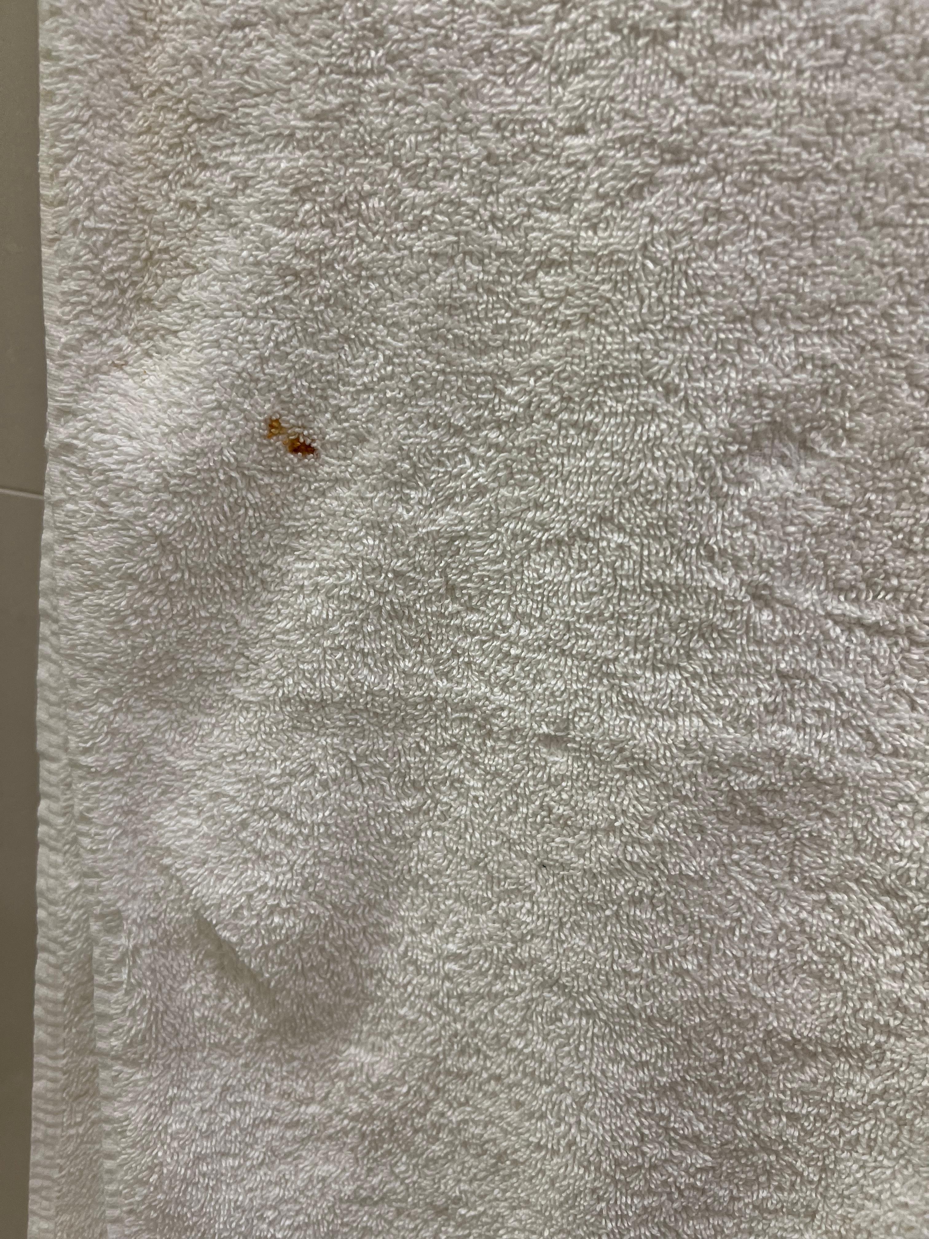 Stain on bath towel 