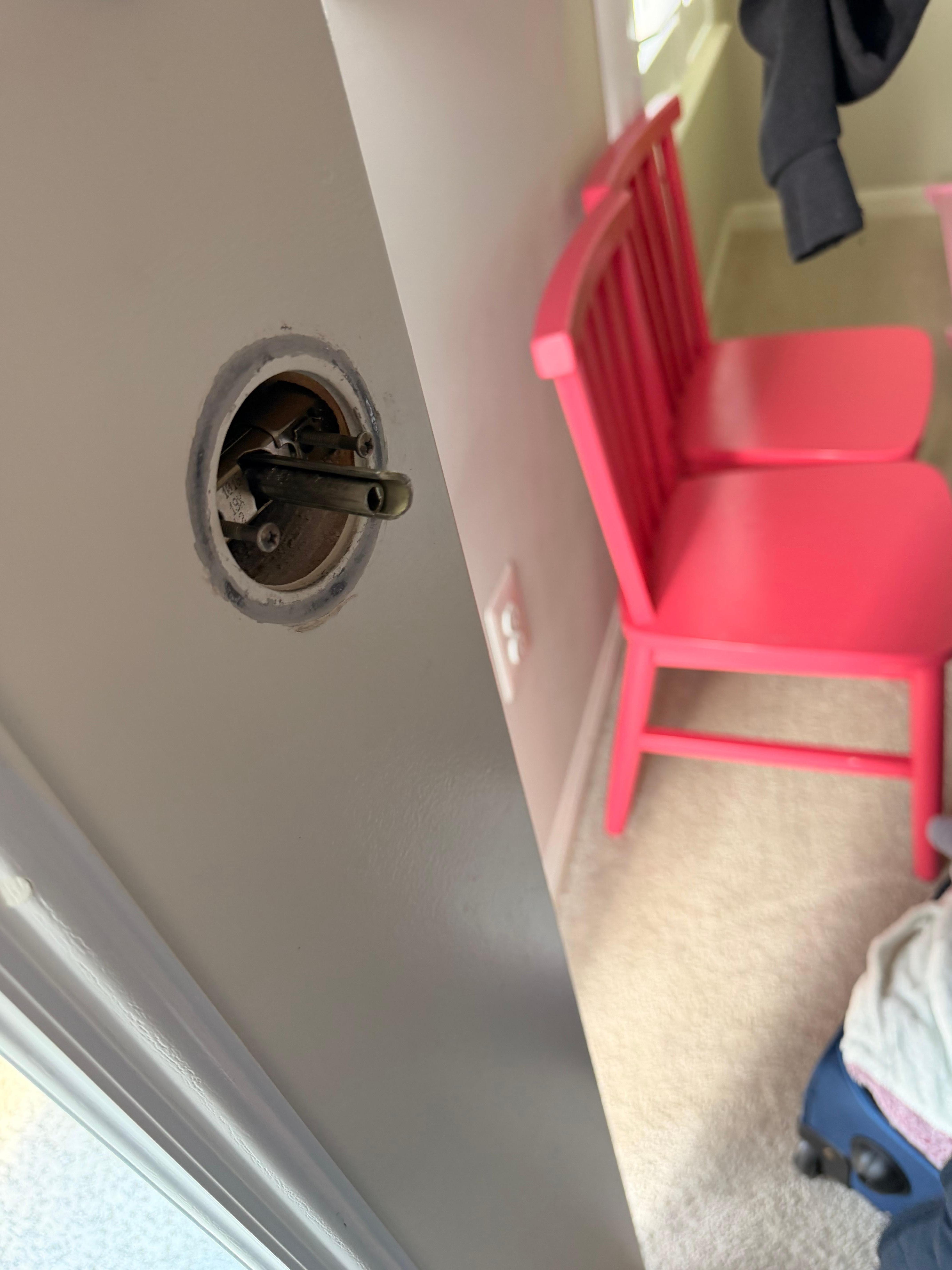 Broken handle going to the patio