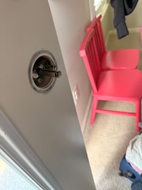 Broken handle going to the patio