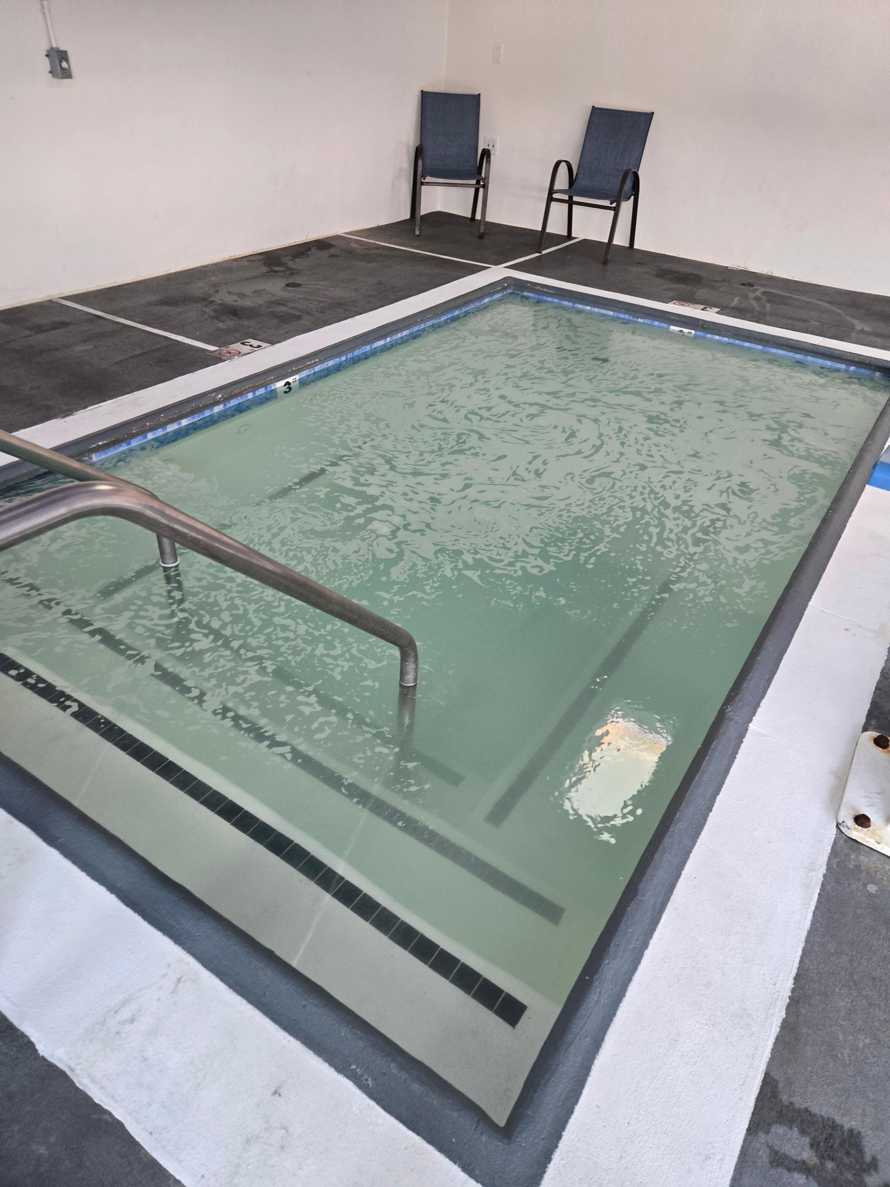 Film on top of the hot tub just scratches the surface of how dirty the water it.