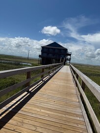 View of the house walking back from the beach.