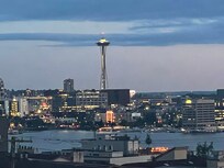 Rooftop deck view after sun went down.