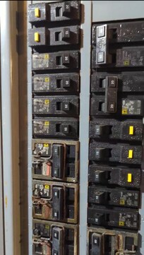 more water damage on another sub-panel- extremely dangerous