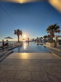 Pool view from stepping out of hotel