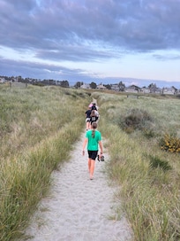 Our walk to the beach for sunset.