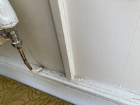 Filthy skirting boards in the bedroom