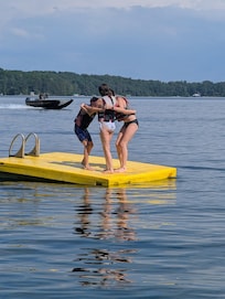 Kids enjoying the swim dock