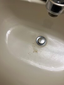 Dried on something in the sink.