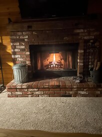 Nice fireplace in the living room.