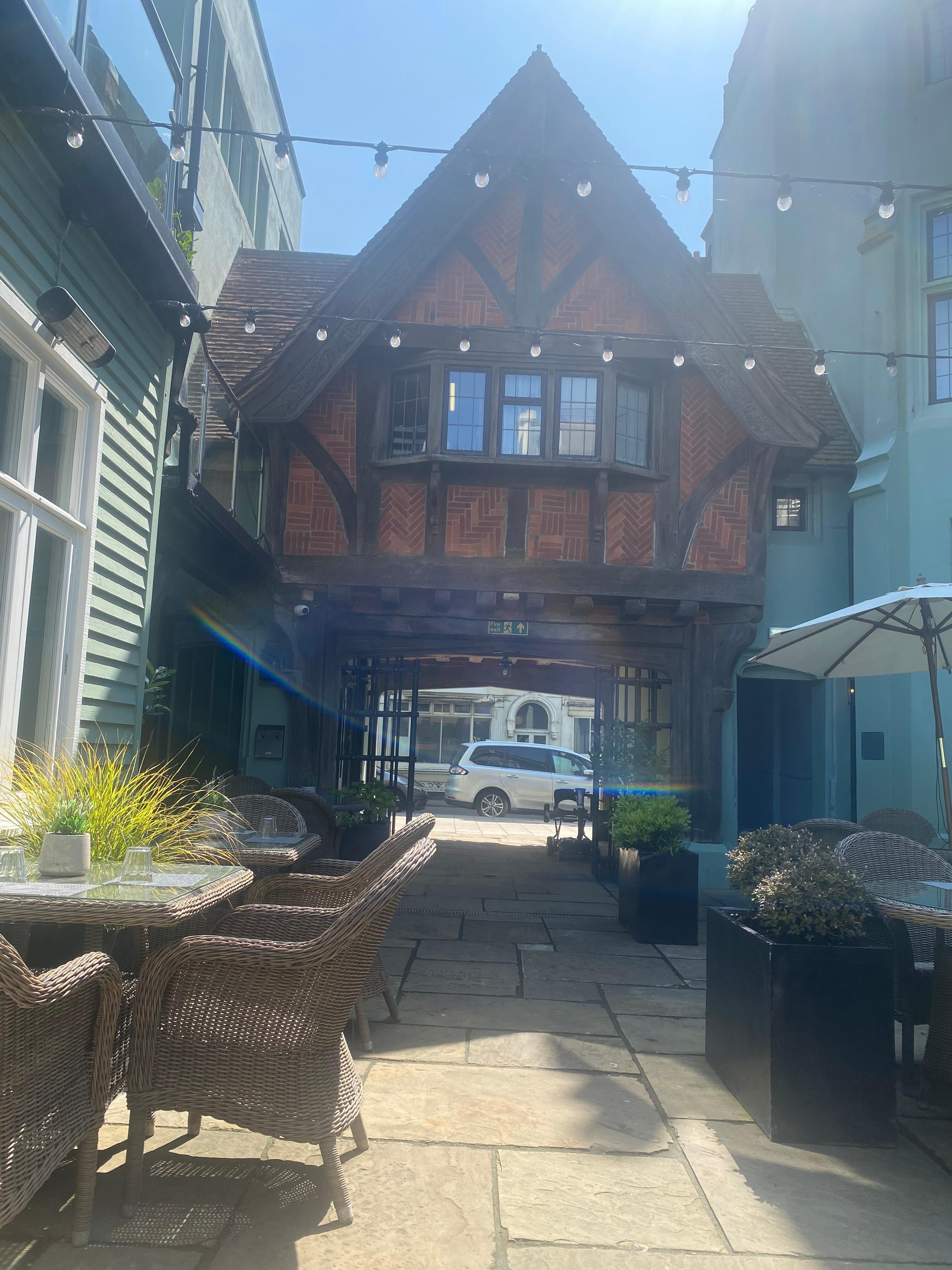 Interesting architecture, lovely area to sit and relax in, very accessible for wheelchair users. All staff were  really helpful; I  will be booking again for next year 