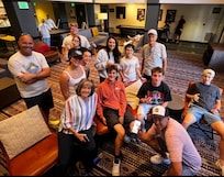 The lobby was a great place to meet and plan for next year. Special announcements were made for missionaries.