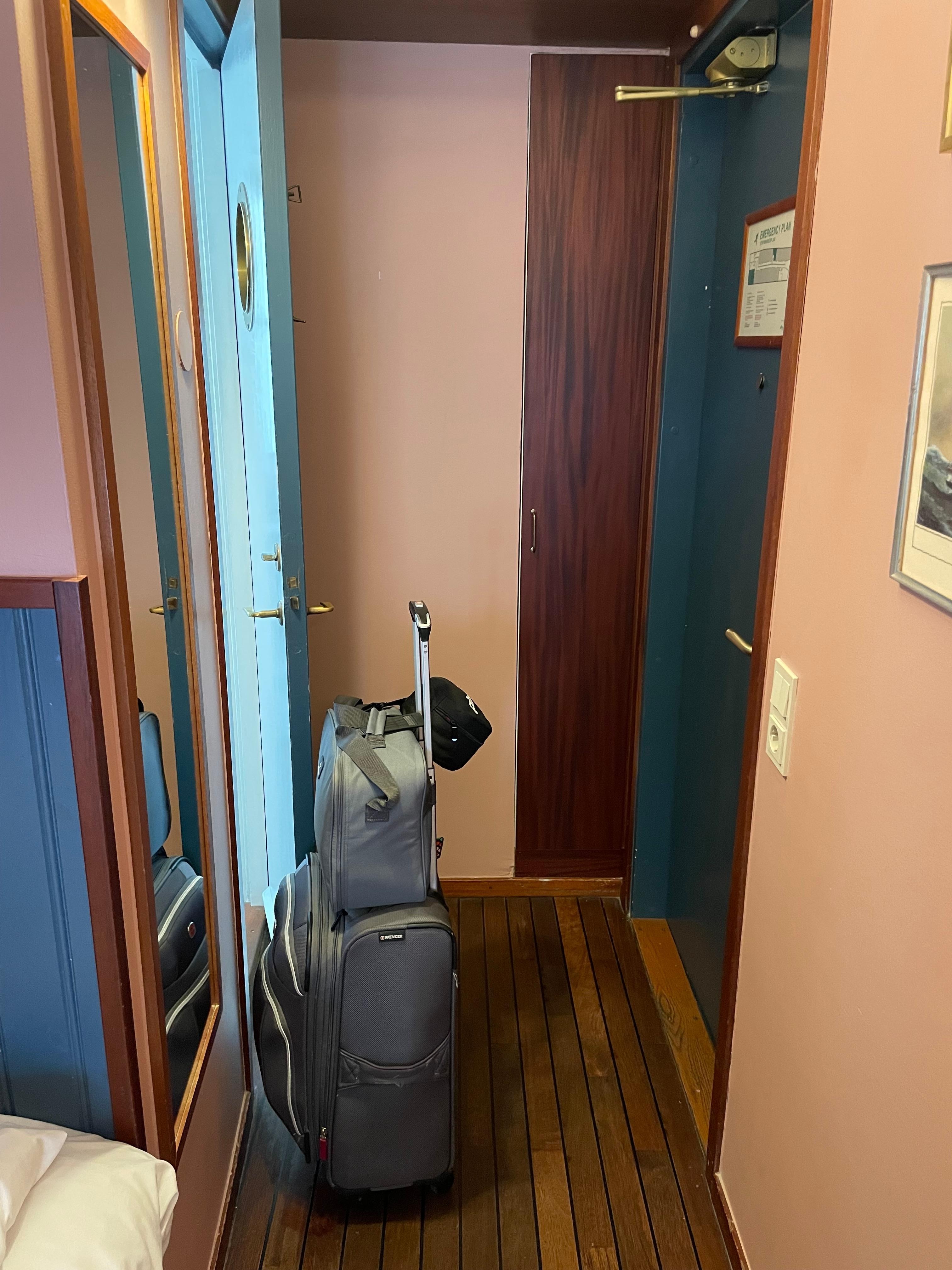 Entrance- suitcase there for size comparison