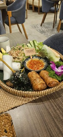 Pgotos of the beautiful meal from the restaurant at Haian