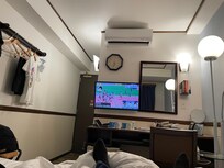 ベッドからTVが見やすい。