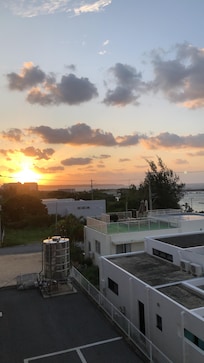 ベランダからの夕陽