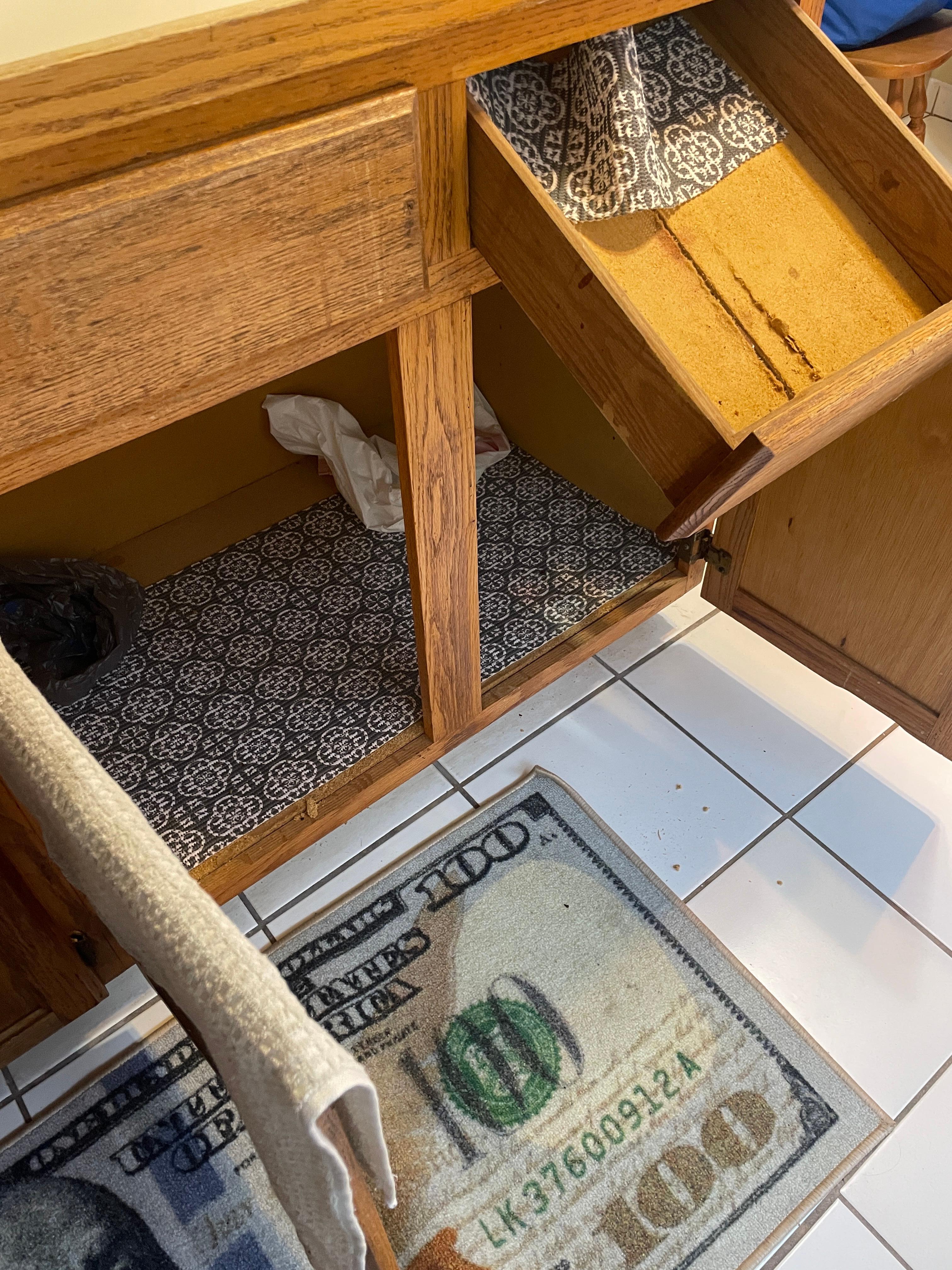 Broken drawers in kitchen 