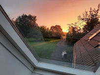 Sunset from apartment window