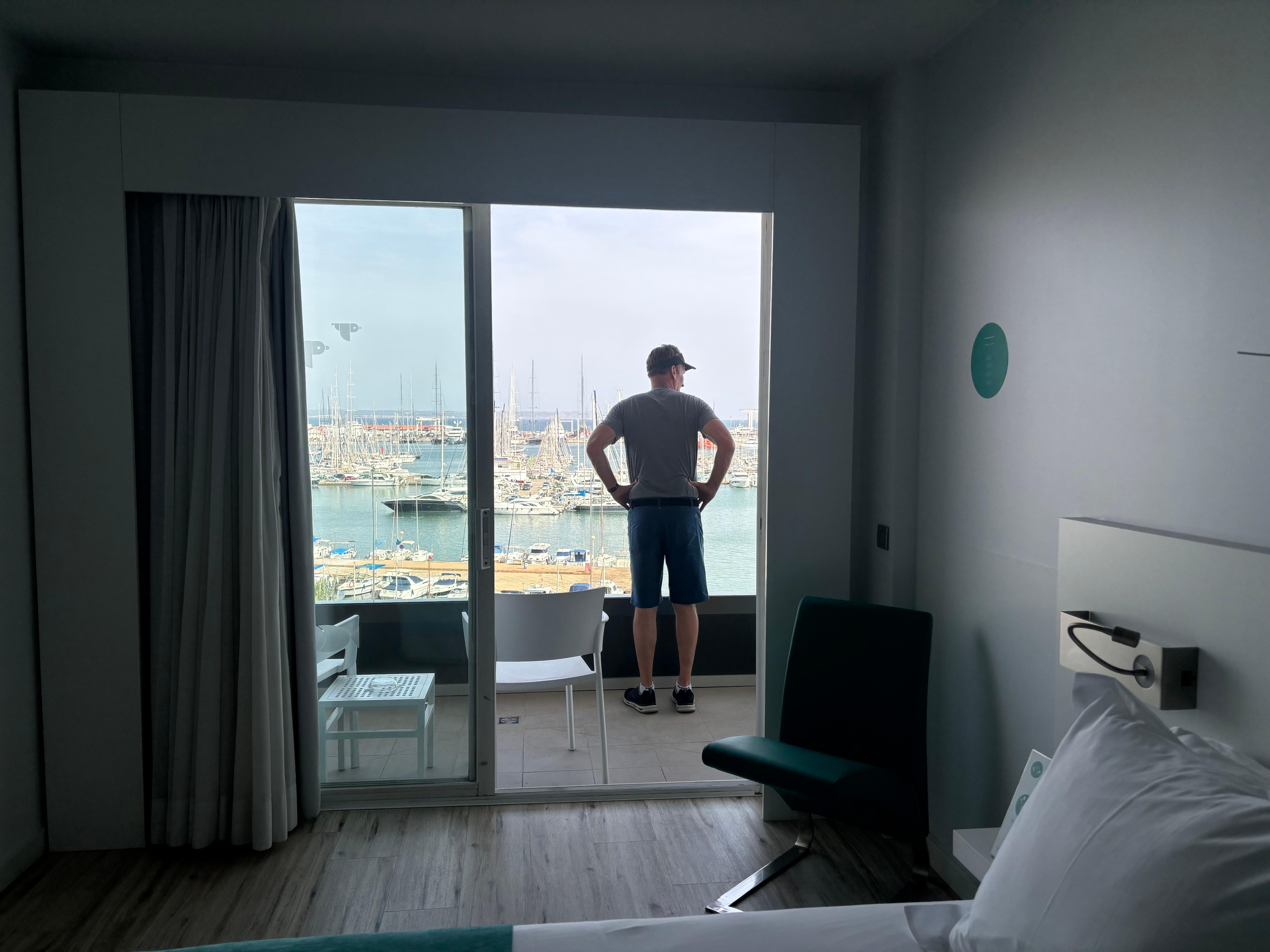 Husband enjoying the view from the room balcony.