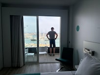 Husband enjoying the view from the room balcony.