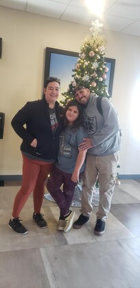 The sweetest hotel clerk took our picture in the hotel lobby. She was so kind. Loved our stay