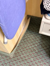This is where the carpet baseboard was coming off
