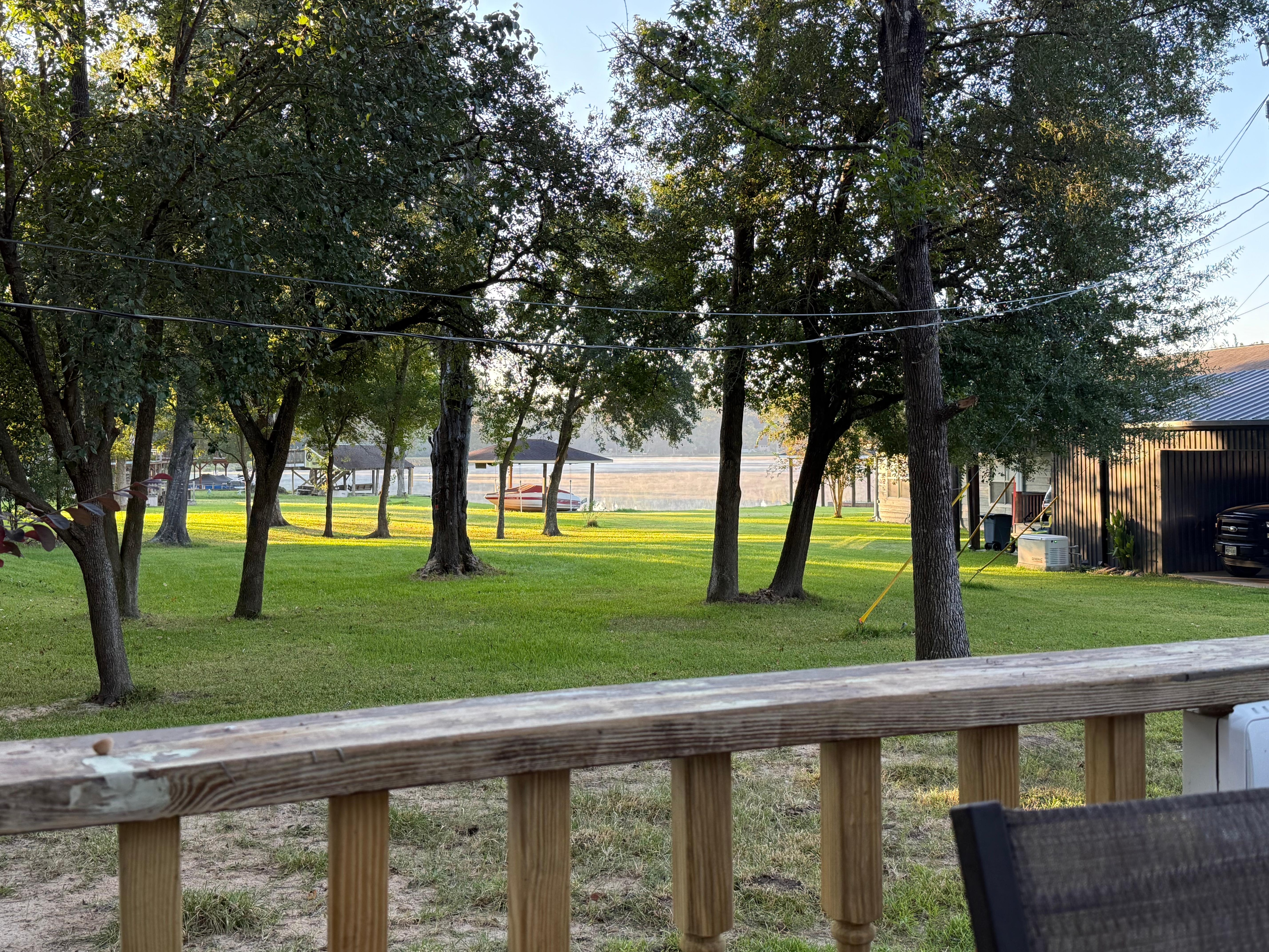 Perfect shady view in the morning for coffee. 